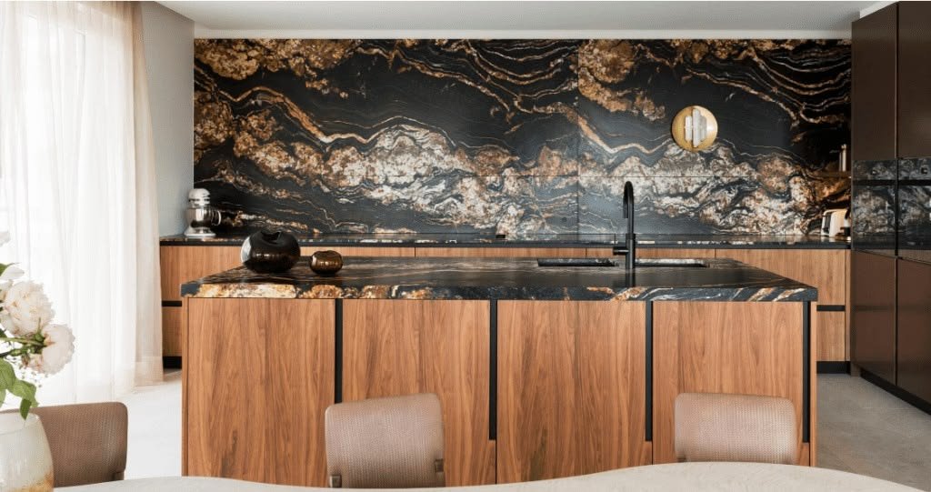 Cocina y muro de Granito